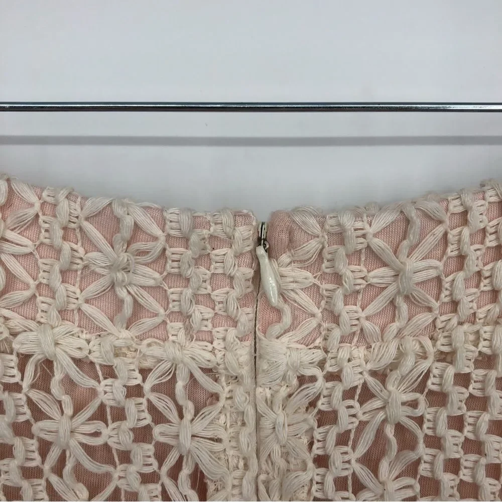 Free‎ People Pencil Skirt Womens 6 Cream Floral Crochet